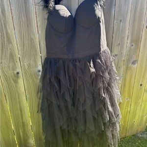 Fashion Nova Black Sweetheart Tiered Dress